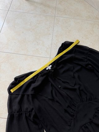 Blusa Parah Seta Trasparente Nera - Taglia M