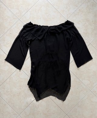 Blusa Parah Seta Trasparente Nera - Taglia M