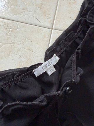 Blusa Parah Seta Trasparente Nera - Taglia M