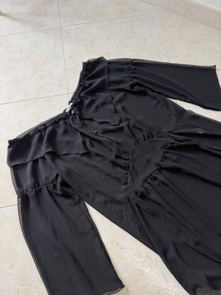 Blusa Parah Seta Trasparente Nera - Taglia M