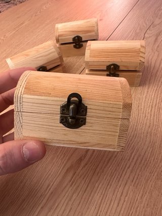 4 Cofres Madera Miniatura Decoración Manualidad