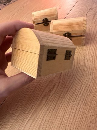 4 Cofres Madera Miniatura Decoración Manualidad