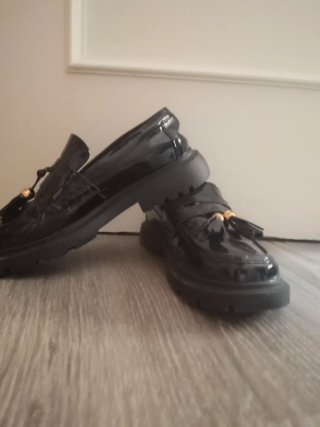 Mocasines negros con flecos