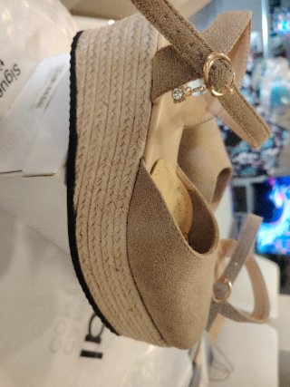 Cuñas esparto beige/marrón Talla 35