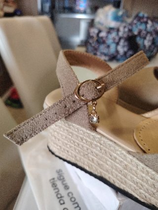 Cuñas esparto beige/marrón Talla 35