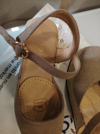 Cuñas esparto beige/marrón Talla 35