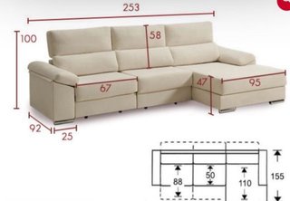 Sofá Chaiselongue Gris