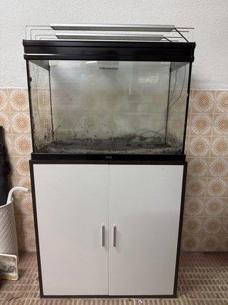 Acuario 130L Completo Negro/Blanco