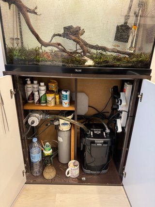 Acuario 130L Completo Negro/Blanco