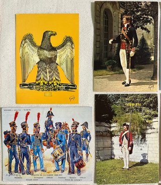 22 viejas postales, uniformes militares franceses.