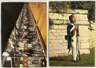 22 viejas postales, uniformes militares franceses.