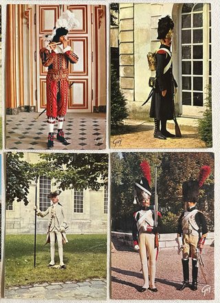 22 viejas postales, uniformes militares franceses.