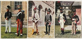 22 viejas postales, uniformes militares franceses.