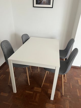 Mesa comedor extensible blanca (Vihals)