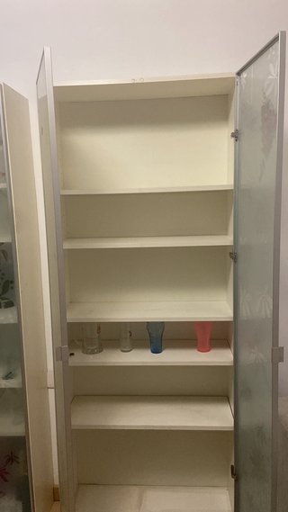 Vitrina cristal y madera puertas grabadas