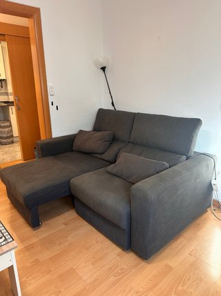 Sofá 2 plazas reclinable gris
