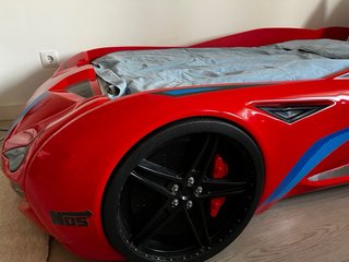 Cama Coche Infantil Roja y Azul