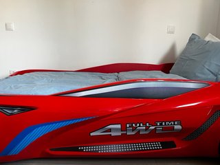 Cama Coche Infantil Roja y Azul