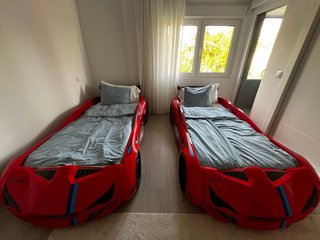Cama Coche Infantil Roja y Azul