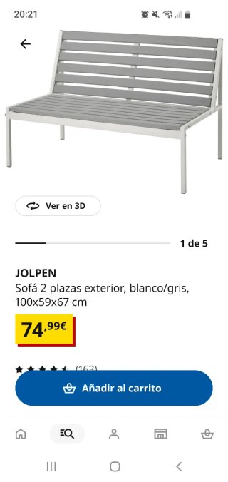 Sofá JOLPEN 2 plazas exterior