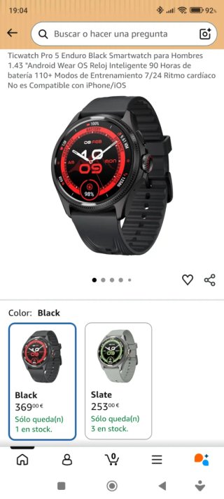 TicWatch Pro 5 Enduro Negro