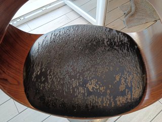 Taburete vintage regulable madera, piel y metal