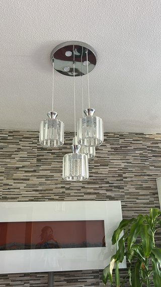 Lámpara de salón cristal y metal