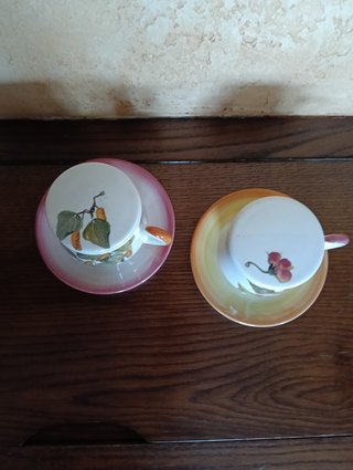 Tazze dipinte a mano con sottotazza