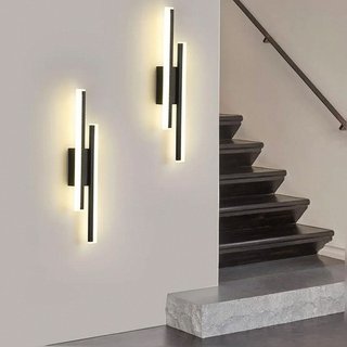 Aplique led negro 40cm 16w 6500K luz blanca