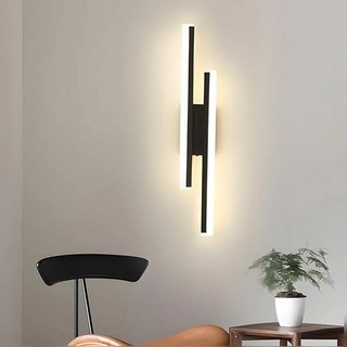 Aplique led negro 40cm 16w 6500K luz blanca