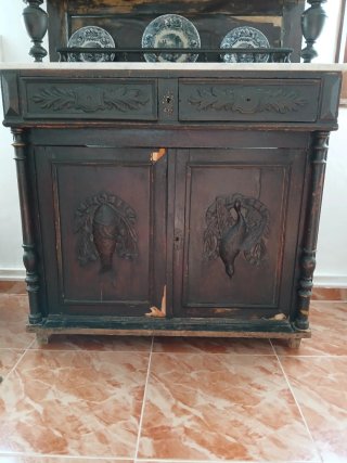 Mueble Antiguo Vitrina Madera