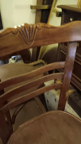Pareja Sillas Antiguas Thonet Cuero y Madera