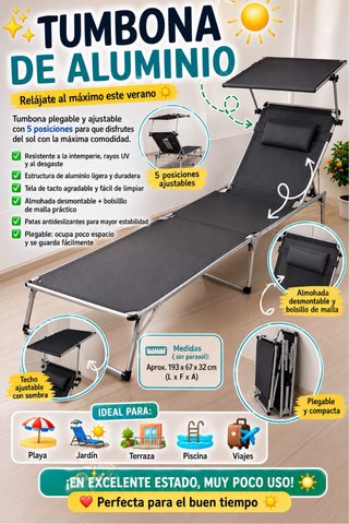 Tumbona Aluminio Florabest con Parasol
