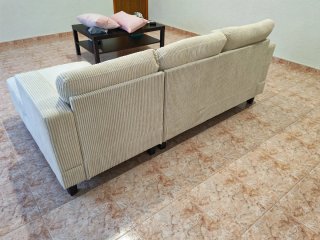 Sofá chaiselongue 3 plazas beige NUEVO