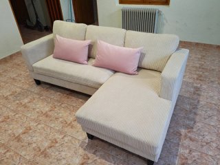 Sofá chaiselongue 3 plazas beige NUEVO