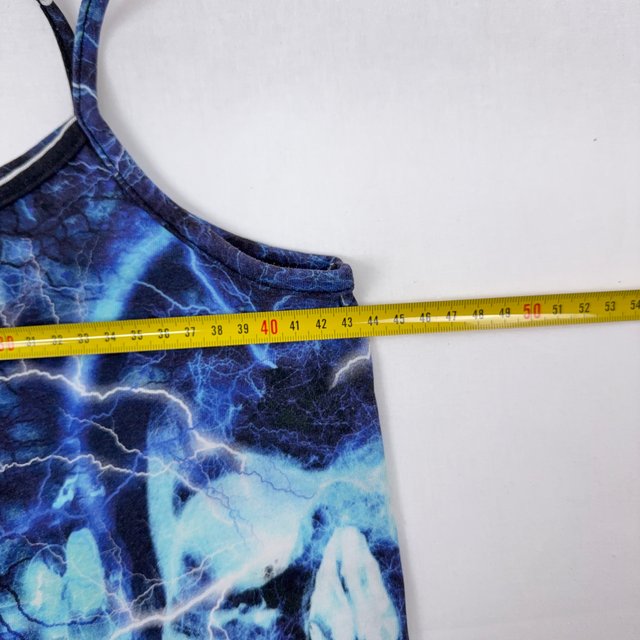 Vintage Y2K Lightning Skull Cami Crop Top Size M G