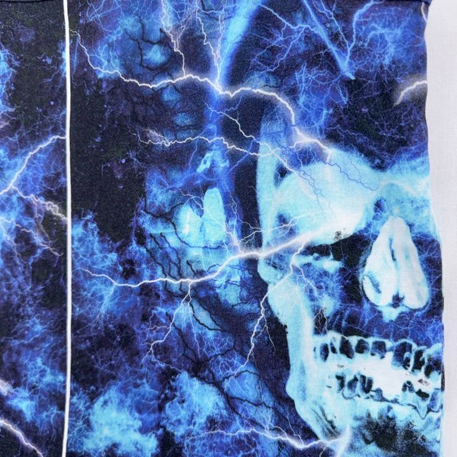 Vintage Y2K Lightning Skull Cami Crop Top Size M G
