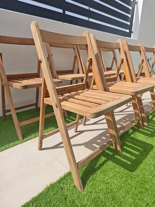 Lote 9 Sillas Plegables Madera