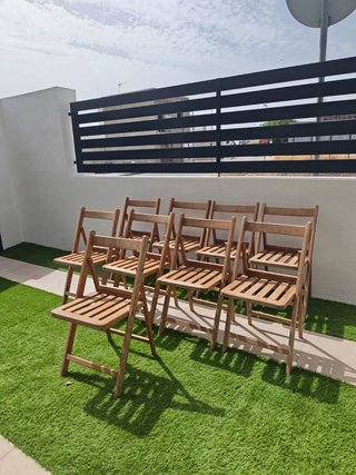 Lote 9 Sillas Plegables Madera
