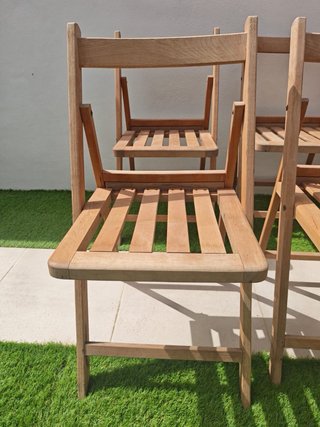 Lote 9 Sillas Plegables Madera