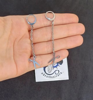 Pendientes largos tijeras acero inoxidable