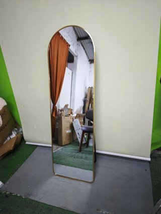 Espejo Cuerpo Entero Arqueado Dorado 163x50Cm