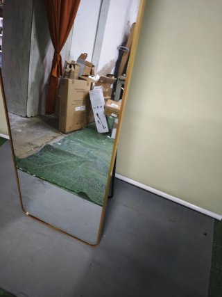 Espejo Cuerpo Entero Arqueado Dorado 163x50Cm