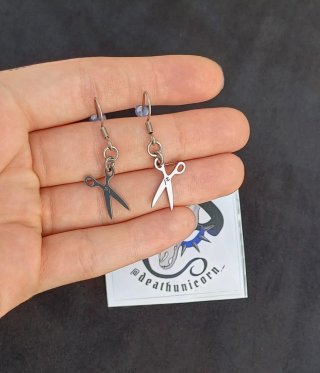 Pendientes tijeras acero inoxidable cortos