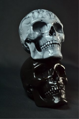Cráneo Mármol Blanco | Escultura Decorativa