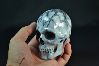 Cráneo Mármol Blanco | Escultura Decorativa