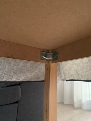 Mesa camilla cristal y tela gris