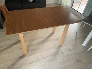 Mesa camilla cristal y tela gris