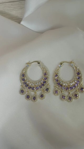 Pendientes Circonitas Chapado Oro