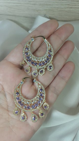 Pendientes Circonitas Chapado Oro